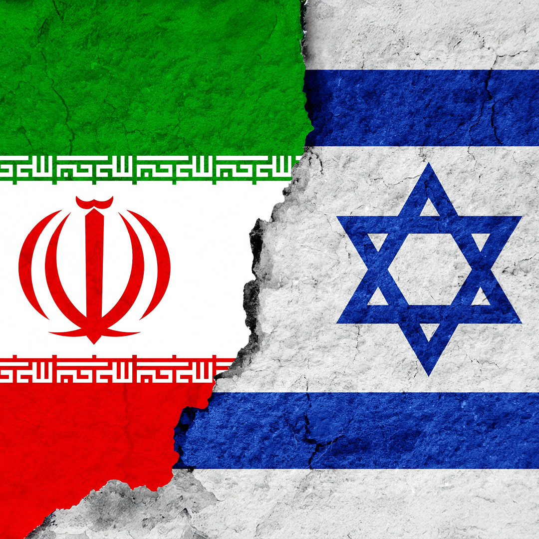 Bandiere di Iran e Israele