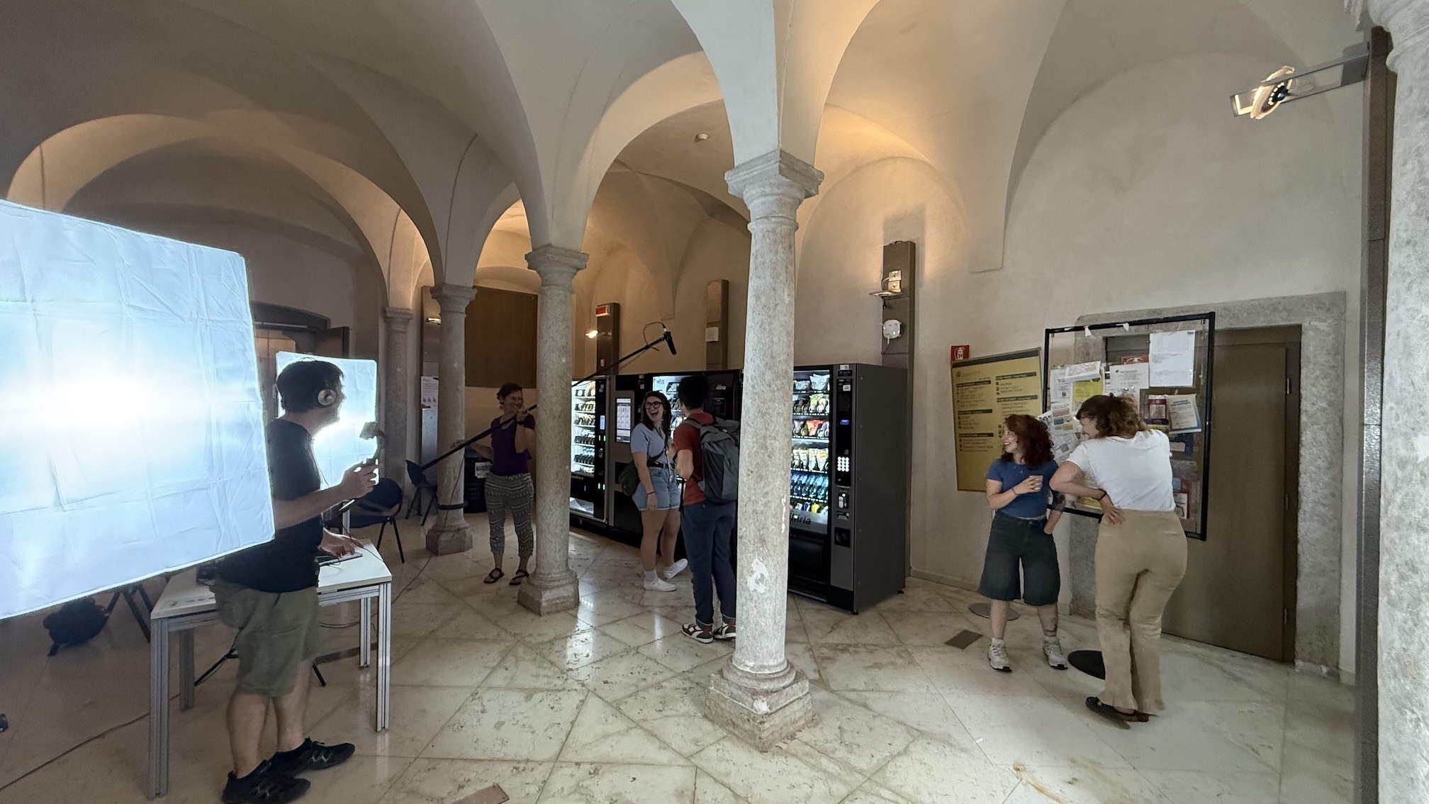 Immagine delle riprese in Dipartimento della webserie 29eLode