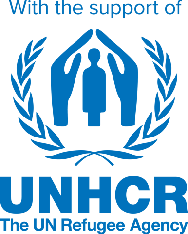 logo UNHCR with support of