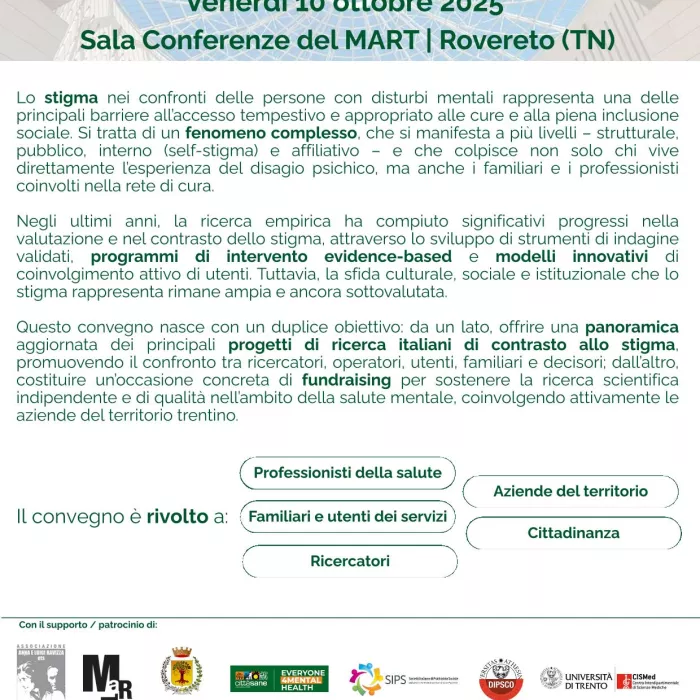 prima pagina del programma del convegno Contro lo stigma