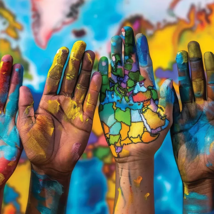 Mani che riproducono Corno d'Africa