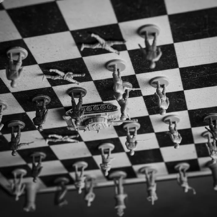 Immagine creata dall'ai di una scacchiera rovesciata