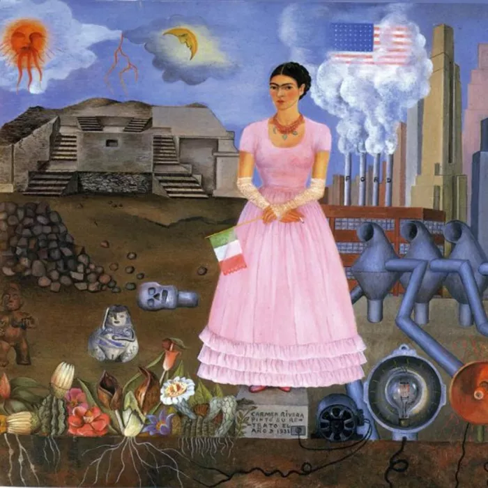 Frida Kahlo, Autorretrato en la frontera entre México y Estados Unidos, 1912