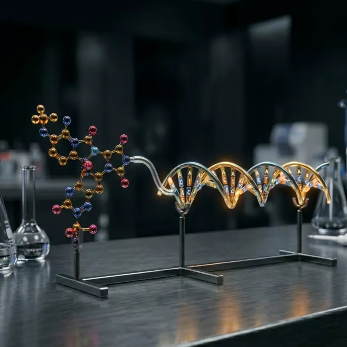 molecola con DNA - AI generated