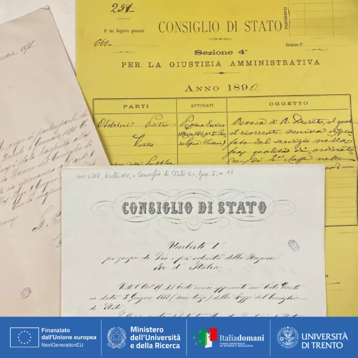 documenti dagli archivi trentini sovrapposti 