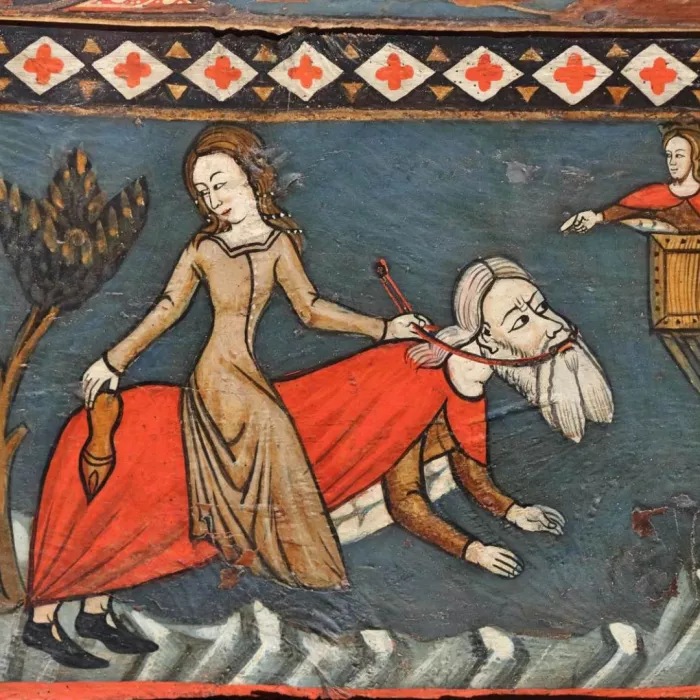 Aristotele cavalcato da una fanciulla