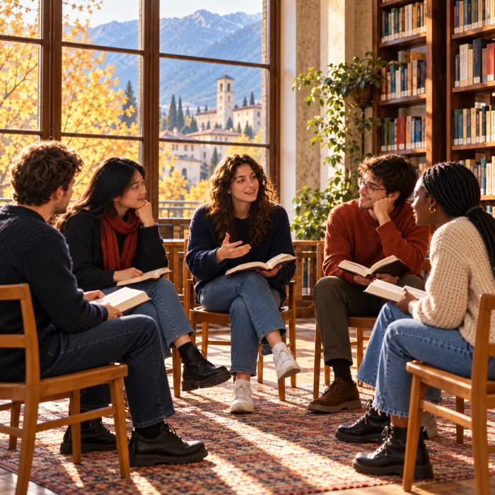 Gruppo di lettura in biblioteca