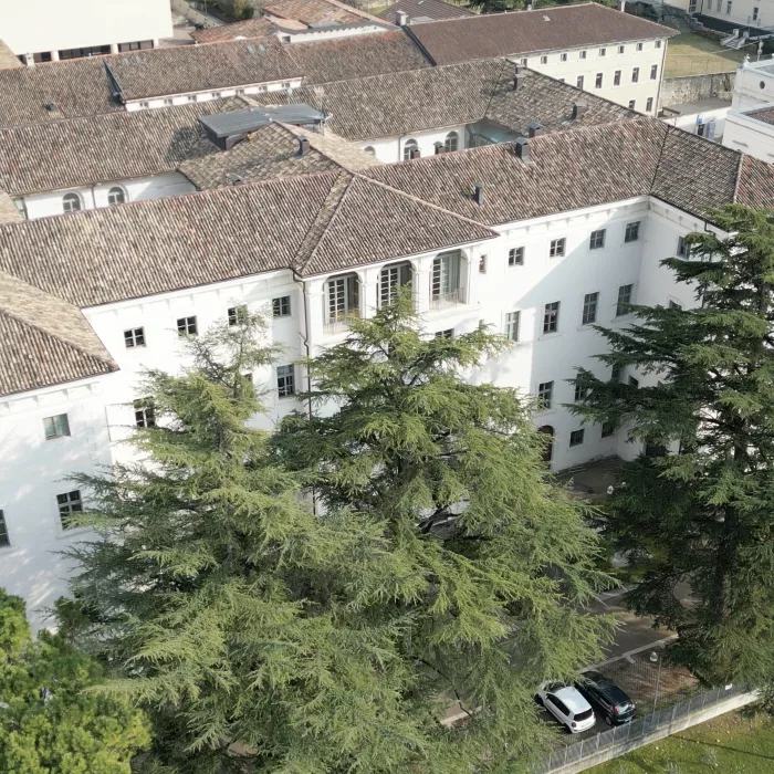 Visione dall'alto del retro di Palazzo Piomarta